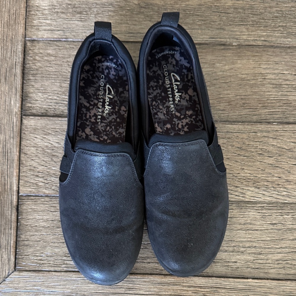 Clarks Women's Black Slip-On Flats